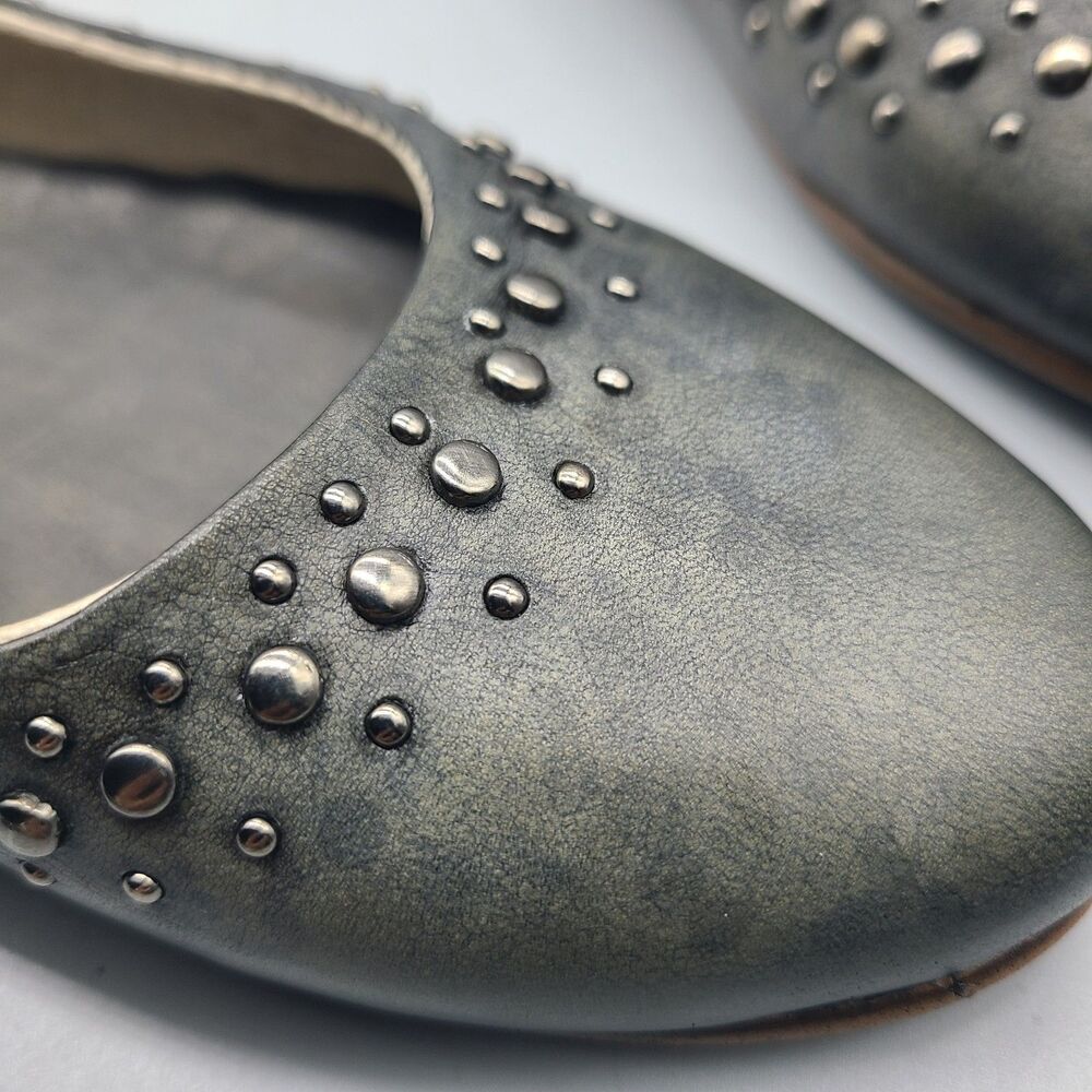 Freebird Blossom Studded Leather Sz 9 Ballet Flats Gray Shoes New/ Defect - Picture 11 of 11